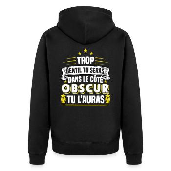 Côté Obscur - Citations Drôles Idée Cadeau Geek - Veste à capuche bio Premium Unisexe - noir - Dos - Nico (187cm)
