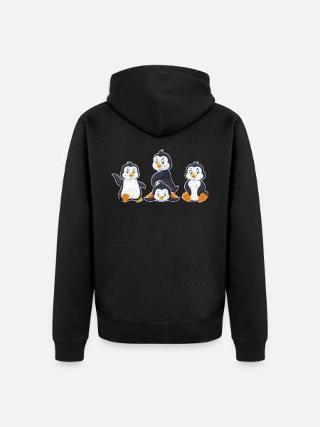 Penguin Antarctica - Unisex Premium Organic Zip Hoodie - black