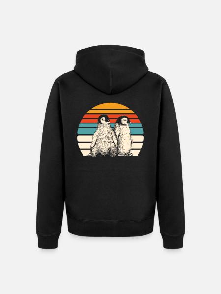 Penguin snow - Unisex Premium Organic Zip Hoodie - black
