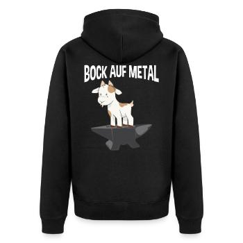 Bock Auf Metal Heavy Metal Musik Hardrock - Unisex Premium Bio Zip Hoodie - Schwarz - Hinten - Nico (187cm)