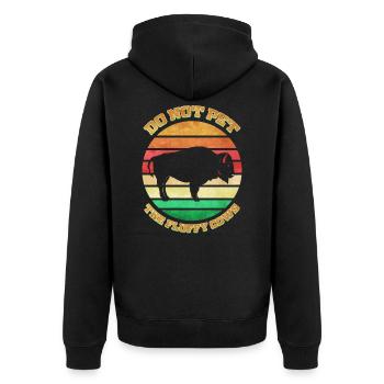 Bison Rétro Vintage Buffalo Buffalo Bison - Veste à capuche bio Premium Unisexe - noir - Dos - Nico (187cm)