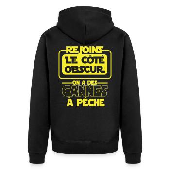 Rejoins le côté obscur - star-wars pêche pêcheur - Veste à capuche bio Premium Unisexe - noir - Dos - Nico (187cm)