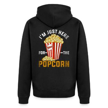 Popcorn candy - Unisex Premium Organic Zip Hoodie - black - Back - Nico (187cm)