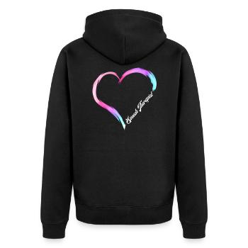 Speech therapist heart speech therapist speech therapist - Unisex Premium Organic Zip Hoodie - black - Back - Nico (187cm)