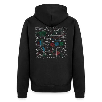 Enthusiast für mathematische Formeln - Unisex Premium Bio Zip Hoodie - Schwarz - Hinten - Nico (187cm)