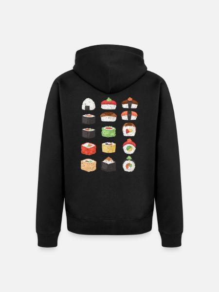 Sushi Japanese ramen - Unisex Premium Organic Zip Hoodie - black
