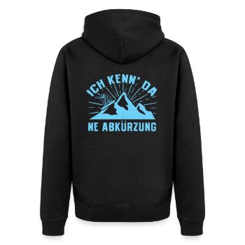 Ich Kenn Da Ne Abkürzung Geschenk Für Skifahrer - Unisex Premium Bio Zip Hoodie - Schwarz - Hinten - Nico (187cm)