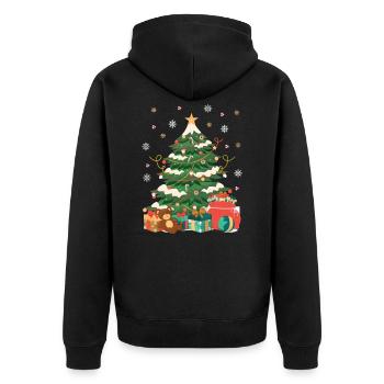 Weihnachten Geschenk Advent Jesus - Unisex Premium Bio Zip Hoodie - Schwarz - Hinten - Nico (187cm)