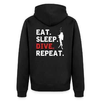 Cool diver scuba diver gift saying - Unisex Premium Organic Zip Hoodie - black - Back - Nico (187cm)
