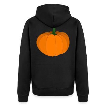 pumpkin - Unisex Premium Organic Zip Hoodie - black - Back - Nico (187cm)