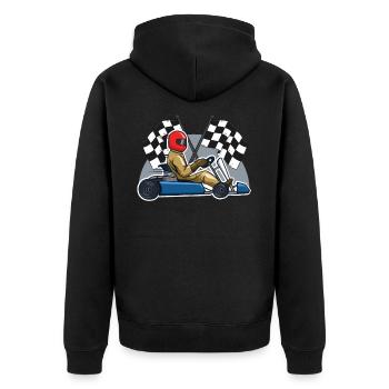 Idée cadeau vintage karting rétro karting - Veste à capuche bio Premium Unisexe - noir - Dos - Nico (187cm)