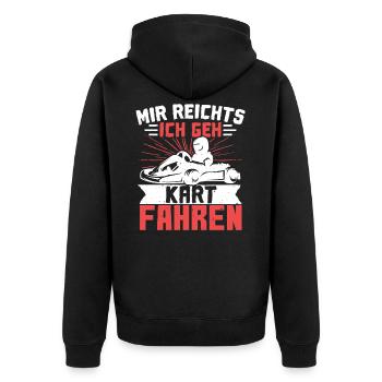 Mir Reichts Ich Geh Kart Fahren Geschenkidee Kart - Unisex Premium Bio Zip Hoodie - Schwarz - Hinten - Nico (187cm)