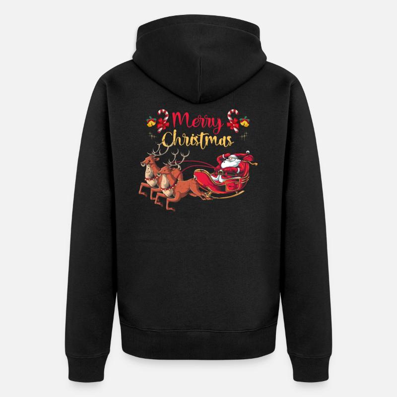 Sapin du Père Noël - Veste à capuche bio Premium Unisexe - noir