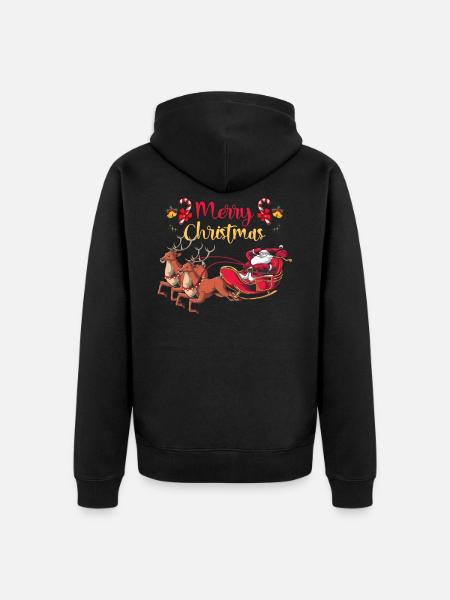 Santa Claus - Unisex Premium Organic Zip Hoodie - black