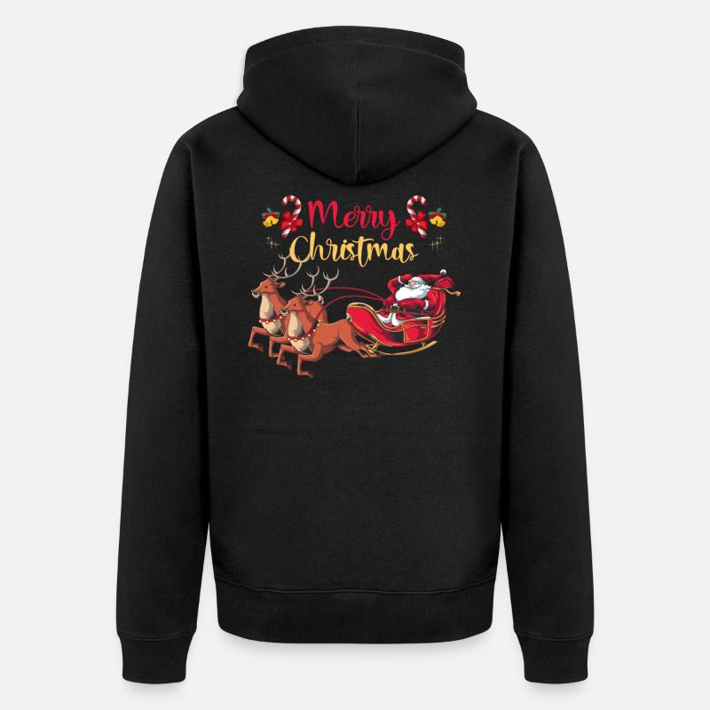 Weihnachtsmann - Unisex Premium Bio Zip Hoodie - Schwarz