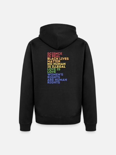 LGBT Human Rights - Unisex Premium Organic Zip Hoodie - black