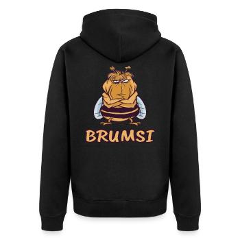 Brumsi Kinder Bienen Biene Imker Honig - Unisex Premium Bio Zip Hoodie - Schwarz - Hinten - Nico (187cm)