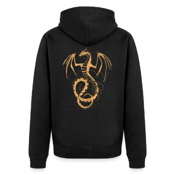 Fantaisie de dragon - Veste à capuche bio Premium Unisexe - noir - Dos - Nico (187cm)