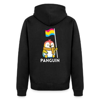 Pansexuell Gay Pride - Unisex Premium Bio Zip Hoodie - Schwarz - Hinten - Nico (187cm)