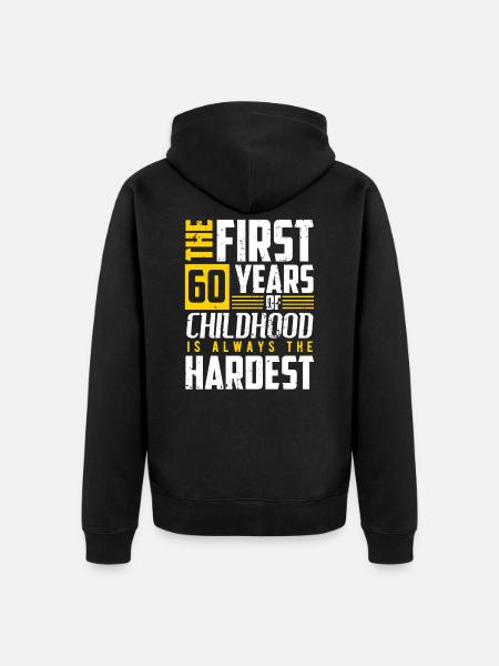 60th birthday - Unisex Premium Organic Zip Hoodie - black