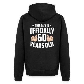 60e anniversaire - Veste à capuche bio Premium Unisexe - noir - Dos - Nico (187cm)