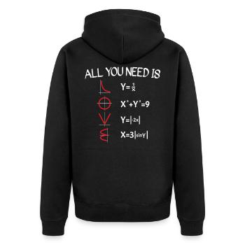 Math Tout ce dont vous avez besoin est l'amour professeur de mathématiques - Veste à capuche bio Premium Unisexe - noir - Dos - Nico (187cm)