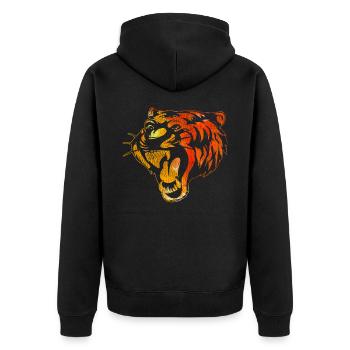Tiger gift - Unisex Premium Organic Zip Hoodie - black - Back - Nico (187cm)