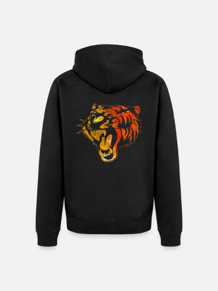 Tiger gift - Unisex Premium Organic Zip Hoodie - black