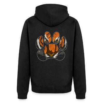 Tiger Tierliebhaber - Unisex Premium Bio Zip Hoodie - Schwarz - Hinten - Nico (187cm)