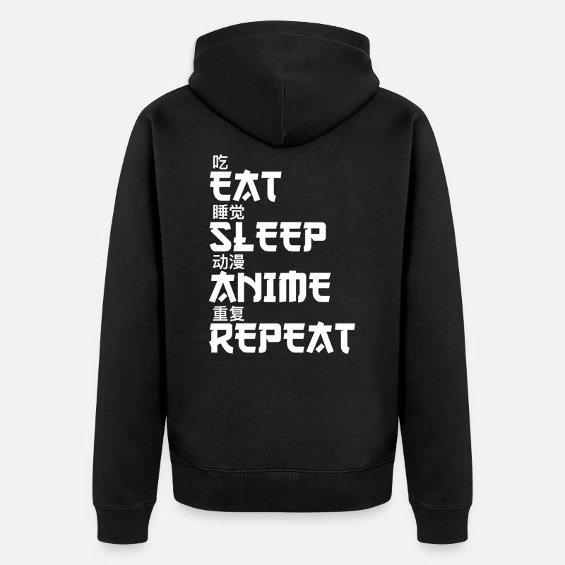 Anime - Unisex Premium Bio Zip Hoodie - Schwarz
