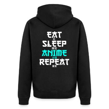 Anime - Unisex Premium Organic Zip Hoodie - black - Back - Nico (187cm)