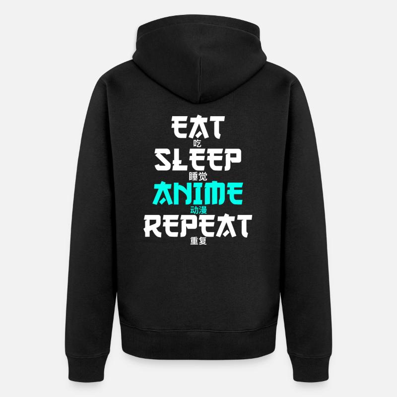 Anime - Unisex Premium Bio Zip Hoodie - Schwarz