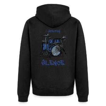 Cool batterie de musique de batterie cadeau - Veste à capuche bio Premium Unisexe - noir - Dos - Nico (187cm)