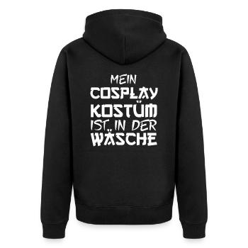 Anime - Unisex Premium Bio Zip Hoodie - Schwarz - Hinten - Nico (187cm)
