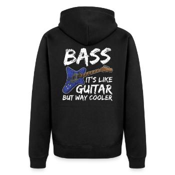 Bass guitar musician bass player - Unisex Premium Organic Zip Hoodie - black - Back - Nico (187cm)