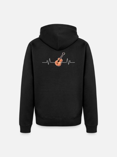 Guitar heartbeat - Unisex Premium Organic Zip Hoodie - black