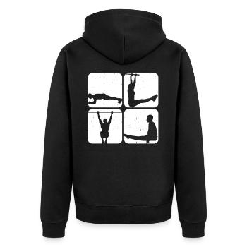 Park workout calisthenics weight training athlete - Unisex Premium Organic Zip Hoodie - black - Back - Nico (187cm)