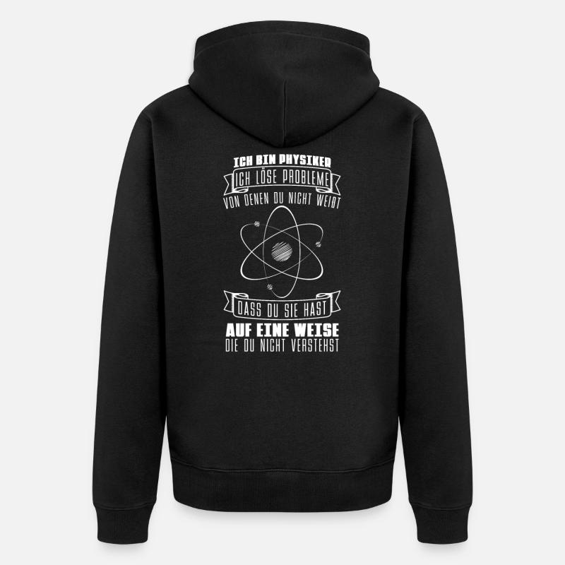 Physik Physiker - Unisex Premium Bio Zip Hoodie - Schwarz
