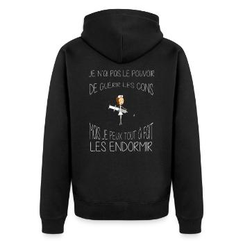Je ne peux pas guérir les cons - Anesthésiste - Veste à capuche bio Premium Unisexe - noir - Dos - Nico (187cm)