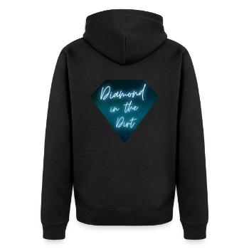 Diamond In The Dirt Classy Bling Jewelry - Unisex Premium Organic Zip Hoodie - black - Back - Nico (187cm)