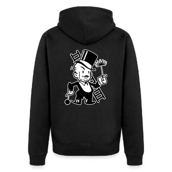 Schornsteinfeger - Unisex Premium Bio Zip Hoodie - Schwarz - Hinten - Nico (187cm)