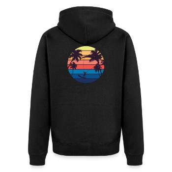 Kite surfing - Unisex Premium Organic Zip Hoodie - black - Back - Nico (187cm)