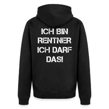 I am a pensioner. I am allowed to retire - Unisex Premium Organic Zip Hoodie - black - Back - Nico (187cm)