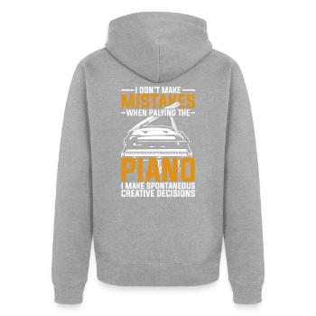 piano - Veste à capuche bio Premium Unisexe - gris chiné - Dos - Nico (187cm)