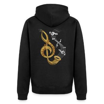 Musique de saxophone - Veste à capuche bio Premium Unisexe - noir - Dos - Nico (187cm)