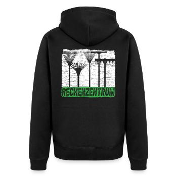 Rechenzentrum Gärtner Gartenarbeit Gartenbau - Unisex Premium Bio Zip Hoodie - Schwarz - Hinten - Nico (187cm)