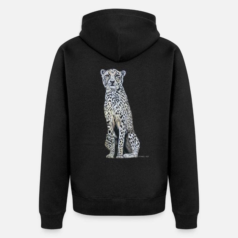 Guépard / Cheetah - Veste à capuche bio Premium Unisexe - noir