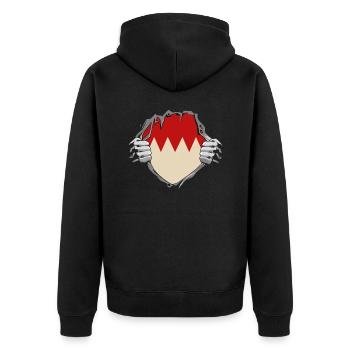 It´s in my DNA - Franken Oberfranken Unterfranken - Unisex Premium Bio Zip Hoodie - Schwarz - Hinten - Nico (187cm)