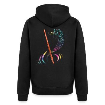 Flute musician - Unisex Premium Organic Zip Hoodie - black - Back - Nico (187cm)