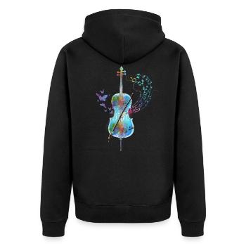 Orchestre violoncelle violoncelle - Veste à capuche bio Premium Unisexe - noir - Dos - Nico (187cm)